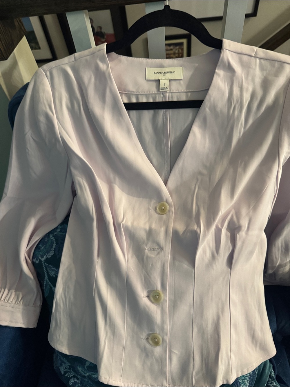 Banana Republic Light Lavender V-Neck Button Blouse